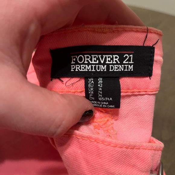 FOREVER 21 Neon Pink Skinny Jeans (size 29) - Picture 2 of 5